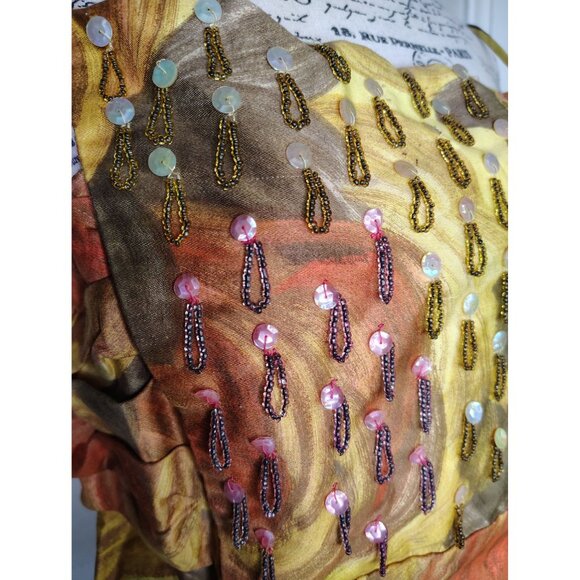 Vintage Minx Modes Sz. 12-13 Spaghetti Strap Evening Dress Beaded Bodice Elegant - Picture 4 of 10